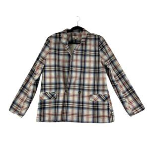 Gilli Double Breast Plaid Women's Linen Blazer